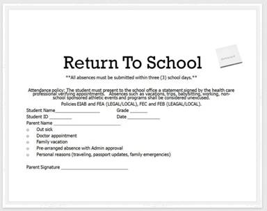 Image of Absence Form